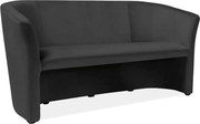 Canapea TM-3, stofa catifelata negru - Bluvel 19, 160x60x76 cm
