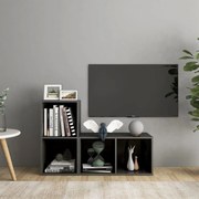 vidaXL Dulapuri TV 2 buc gri extralucios 72x35x36,5 cm lemn prelucrat