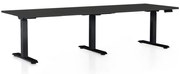 Masa inaltime reglabila OfficeTech Long, 240 x 80 cm, bază neagră, negru