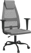 vidaXL Scaun birou reglabil în înălțime, gri, piele artificială/plasă