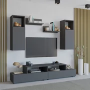 Mazzoni Set de mobilier FOLK Antracit (gri închis)/Stejar Artisan