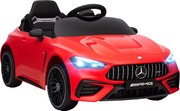 AIYAPLAY Mașină electrică pentru copii, Mercedes-Design, motoare 12V, telecomandă, lumini LED, muzică, pentru copii 3-6 ani, Roșu | Aosom Romania