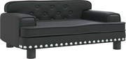 vidaXL Pat de câini, negru, 70x45x30 cm, piele ecologică