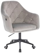 HR831K Scaun Catifea Gray cu Bază Neagră