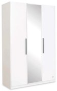 Dulap cu 3 usi si oglinda, pentru tineret Colectia White, 135x54x209 cm