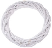 Coroană din răchită Elemetary albă, diametru 20 cm