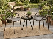 Set de gradina KATO SIRVON - 2 scaune si masa rotunda, negru/maro