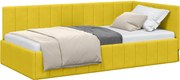 vidaXL Cadru de pat colțar cu headboard Galben 90 cm x 190 cm Catifea