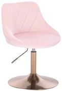 HR1054N Scaun Roz Catifea cu Bază Aurie