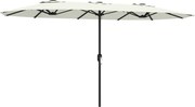 Outsunny Umbrelă de grădină exterioară, umbrelă dublă mare 4,6 m cu manivelă și protecție UV50+, husă de protecție, crem | Aosom Romania