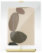 Ramă foto aurie cu picior de susținere din sticlă 19x23 cm Flute – Umbra