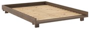 Pat matrimonial maro din lemn de pin cu somieră 140x200 cm Social – Karup Design