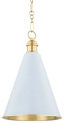 Pendul clasic LUX, Metal, Alama Antic, Soft Blue, FENIMORE