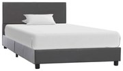 vidaXL Cadru de pat, gri, 90x200 cm, piele ecologică