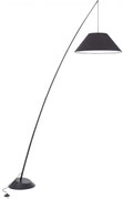 Lampadar cu brat telescopic cu abajur textil negru Campanula MYZ002FL-01B