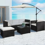 Juskys Set ratan de gradina Punta Cana L - perne negre/crem