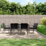 vidaXL Set mobilier de grădină cu perne, 7 piese, poliratan și oțel