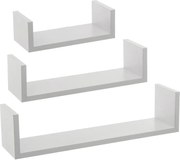 Set rafturi decorative, 3 buc, alb