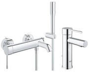 Pachet baterii baie Grohe Essence New,baterie cada cu set dus, baterie lavoar marimea S-(33628001,32898001)