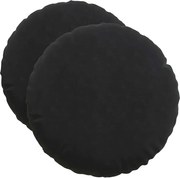 vidaXL Perne de Șezut 2 pcs Negru Ø 40 x 13 cm Catifea