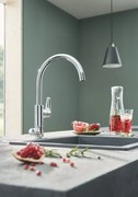 Baterie de bucatarie Grohe BauCurve Blue Pure,  monocomanda, pipa inalta, fara filtru, crom - 31723000