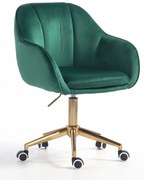 HR2055K Scaun Verde din Catifea cu Bază Aurie
