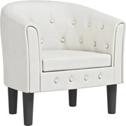 vidaXL Fotoliu tip cuvă, alb, piele ecologică