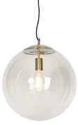 Lampă suspendată modernă din alamă cu sticlă fumurie 40 cm - Ball