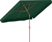 Outsunny Umbrelă de Grădină Înclinabilă cu Deschidere cu Manivelă, și Orificiu de Ventilație, 300x200x235 cm, Verde Închis | Aosom Romania