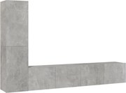 vidaXL Set dulap TV, 4 piese, gri beton, lemn prelucrat