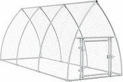 vidaXL Coteț pentru păsări, gri, 300x105x120 cm, oțel galvanizat