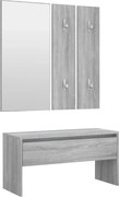 vidaXL Set de mobilier pentru hol, gri sonoma, lemn prelucrat