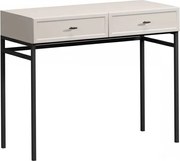 Consolă / măsuță toaletă Lorini 100 cm cu sertare - cașmir / mânere negre T-bar / cadru