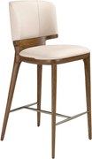 Scaun de bar din lemn si piele sintetica Cream