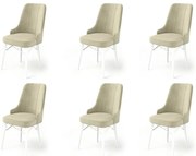 Set de scaune de sufragerie Pare Cream and White,6 buc.