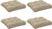 Outsunny Set de perne pentru scaune de dining și grădină, impermeabile și anti-UV, cu 2 șnururi de fixare, 48x48x10 cm, kaki | Aosom Romania