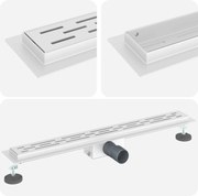 vidaXL Drenaj pentru duș cu design pe linie Argintiu 70 cm