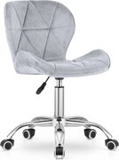 OFERTA Scaun de birou gri deschis AVOLA VELVET CALITATEA II