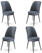 Set de scaune de sufragerie Dexa Fume și Negru, 4buc., 4 buc