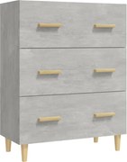 vidaXL Servantă, gri beton, 70x34x90 cm, lemn prelucrat