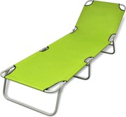 vidaXL Șezlong pliabil, verde măr, oțel vopsit electrostatic