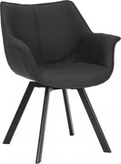 Set de 2 scaune pivotante The Dutch Retro, microfibra gri antic