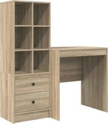 vidaXL Birou cu sertar 2 pcs Stejar Sonoma