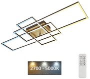 Lustră LED dimabilă aplicată FRAME LED/51W/230V maro/auriu Brilo + telecomandă