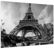 Tablou - Turnul Eiffel, alb-negru (70x50 cm)
