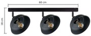 Spot FAUN 3xE27/60W/230V negru