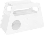 Măsuță laterală cu roți, colțuri rotunjite, mobilă, economisitoare de spațiu, pentru living și dormitor, 81x33x51,5 cm, Albă