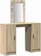 vidaXL Masă de Machiaj cu ușă Maro 102 x 33 x 135 cm Lemn compozit