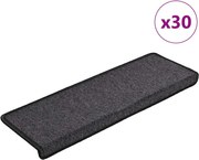 vidaXL Covorașe pentru scări, 30 buc., 65x21x4 cm, antracit, cu margini dreptunghiulare