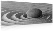 Tablou piatră meditând în design alb-negru
